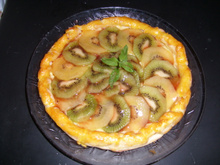 Tarte au chocolat et au kiwi
