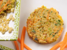 Galettes de blé aux carottes et aux poireaux