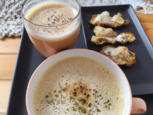 Cappucino d'huîtres au crémeux de chou-fleur