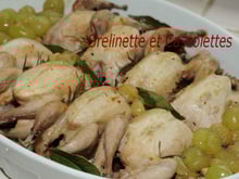 Cailles d'automne aux raisins