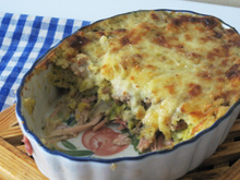 Gratin de porc aux deux purées
