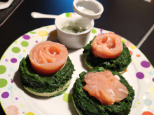 Roulé épinard / saumon / tartare