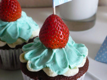 Cupcakes chocolat-amandes et son topping au mascarpone et aux amandes