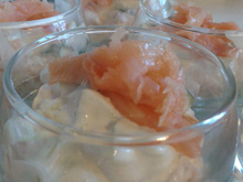 Concombre et saumon au gingembre