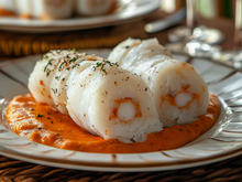 Roulé de poisson blanc et de surimi