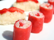 Makis et sushis fraise vanille