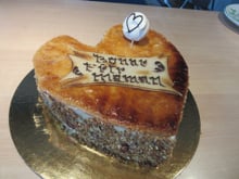 Mille feuilles aux fraises en forme de cœur