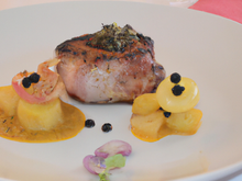 Filet mignon de porc au maroilles et ses petites garnitures nordiques