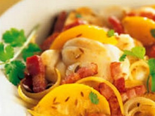 Lotte aux lardons et aux citrons confits