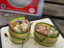 Maki revisité aux courgettes, Roquefort, Poire