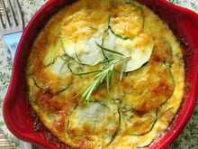 Clafoutis aux courgettes, romarin et fromage de brebis