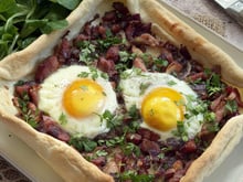 Tarte aux oeufs et au bacon