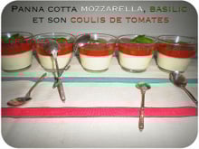Panna cotta mozzarella, basilic et son coulis de tomates