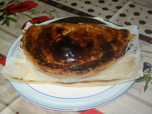 Chausson aux pommes et à l'orange parfumé au gingembre sauce caramel