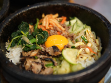 Bibimbap aux champignons frais