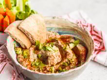 Caviar d'aubergines et pain pitta