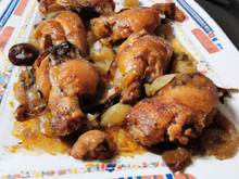 Cuisses de chapon aux marrons et aux airelles