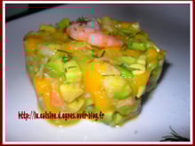 Tartare de crevettes mangue et avocats