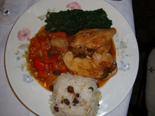 Escalope de poulet à l'indienne avec son riz à l'indienne