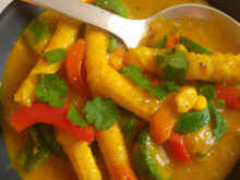 Légumes en sauce curry et coco