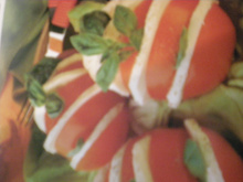 Eventail de tomates à la mozzarella