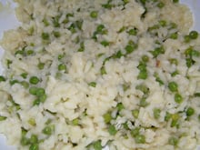 Risotto crémeux aux petits pois et parmesan