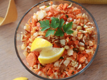 Salade radis noir, carottes et pommes