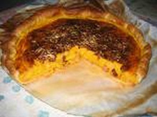 Tarte au potiron et champignons de Paris