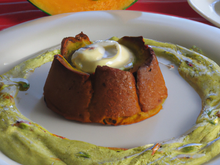 Fondant de courge et sa creme d'avocat