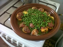 Tajine kefta et petits pois