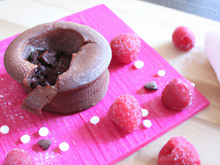 Fondant au chocolat framboisé