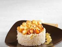 Noix de pétoncle et son riz au curry