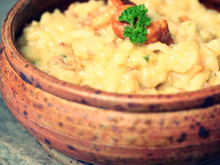 Risotto aux girolles et chair à saucisse