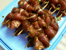 Yakitori de canard laqué