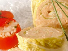 Marbré de truite saumonée aux choux verts sauce Fourme d'Ambert