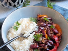 Chili con carne et son riz long grain