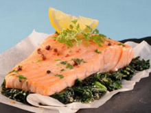 Pavé de saumon aux épinards