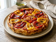 Tarte tatin aux poivrons grillés à l'huile