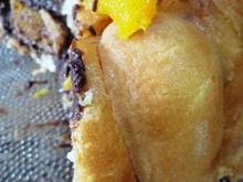 Charlotte à l'orange et mousse au chocolat noir et caramel