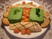 Filets de saumon et purée de poivrons