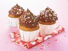 Cupcake vanille et son topping au chocolat