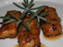 Aiguillettes de chapon à l'armagnac