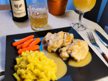 Chapon à la sauce maroilles et à la bière blonde