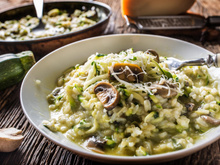 Risotto courgettes carottes champignons