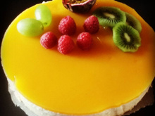 Bavarois kiwi / passion et son miroir mangue