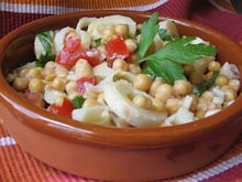 Salade de pois chiche et cœurs de palmier