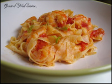 Tagliatelles au citron vert et aux crevettes