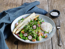 Salade d'asperges des Sables des Landes IGP et son œuf poché