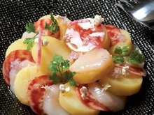 La Juliette en carpaccio de St Jacques et betterave chioggia