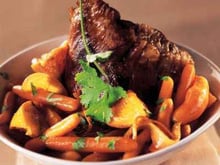 Cœur de veau braisé aux carottes et oranges